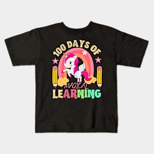 Happy 100Th Day Of School Teacher 100 Days Of Magical Learn Kids T-Shirt